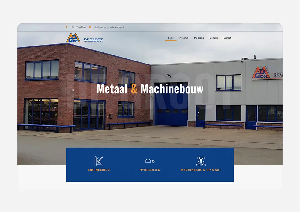 Website design De Groot Metaalbewerking B.V.