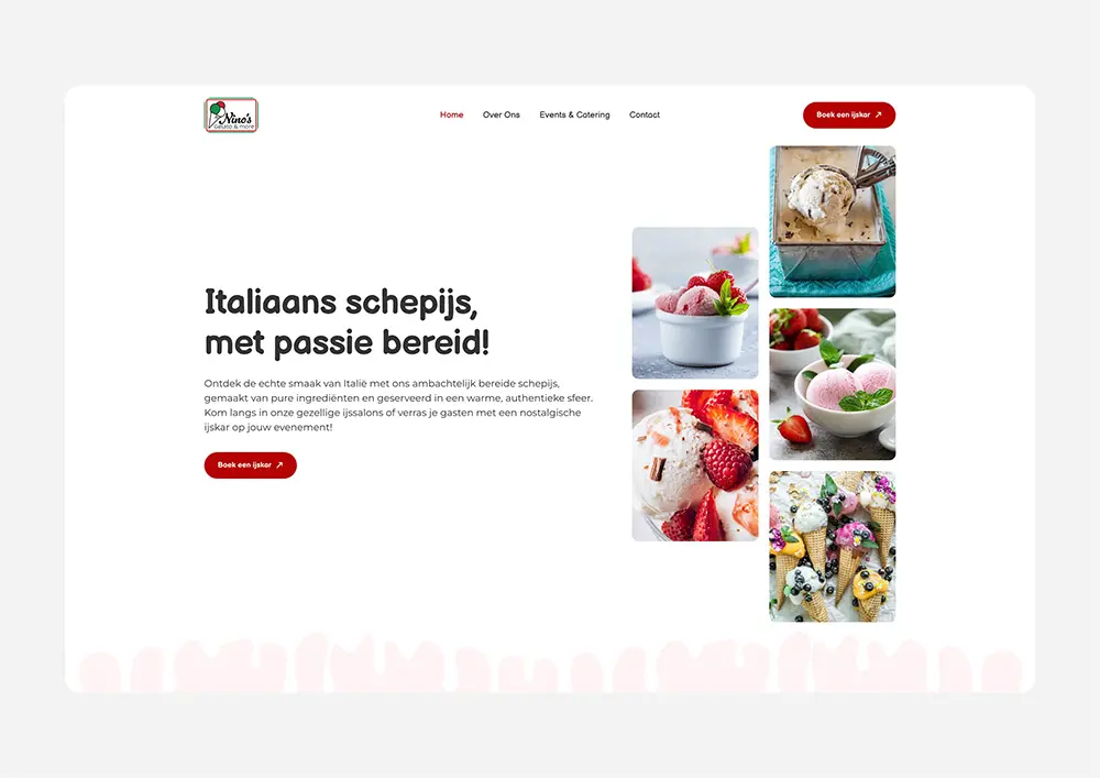 Website Design voor Nino's Gelato
