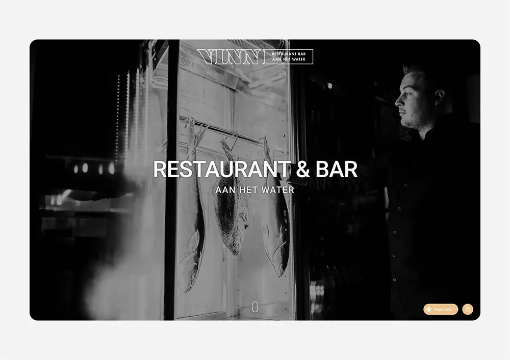Website Design voor VINN Restaurant & Bar aan het water in Nieuwkoop