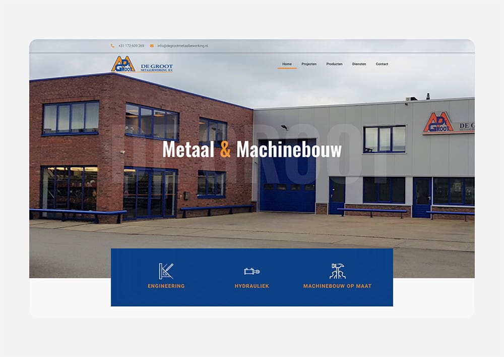 Website design De Groot Metaalbewerking B.V.